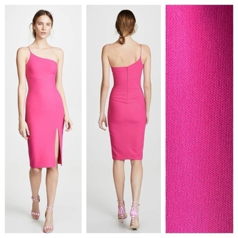 Likely Pink One Shoulder Cassidy Midi Dress Small